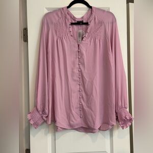 Torrid Soft Pink Pleated Blouse
